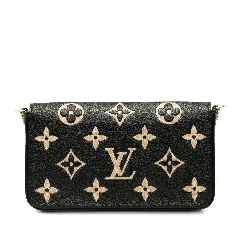 LOUIS VUITTON Louis Vuitton Monogram Amplant M80482 Shoulder Bag Leather Black Beige