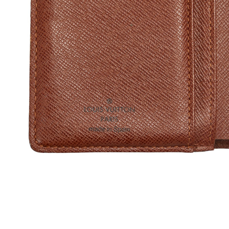 Louis Vuitton Monogram Vienna Double Folded Wallet M61663 Brown PVC Leather  Louis Vuitton