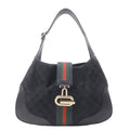 GUCCI Sherry GG Canvas Leather Shoulder Bag Black 130779
