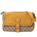 GUCCI GG Canvas Leather Shoulder Bag Beige Brown Yellow 308452