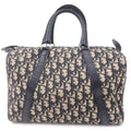 Christian Dior Trotter Canvas Leather Boston Bag Navy