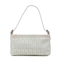 FENDI Zucchino Canvas Leather Hand Bag Mint Green White 8BR041