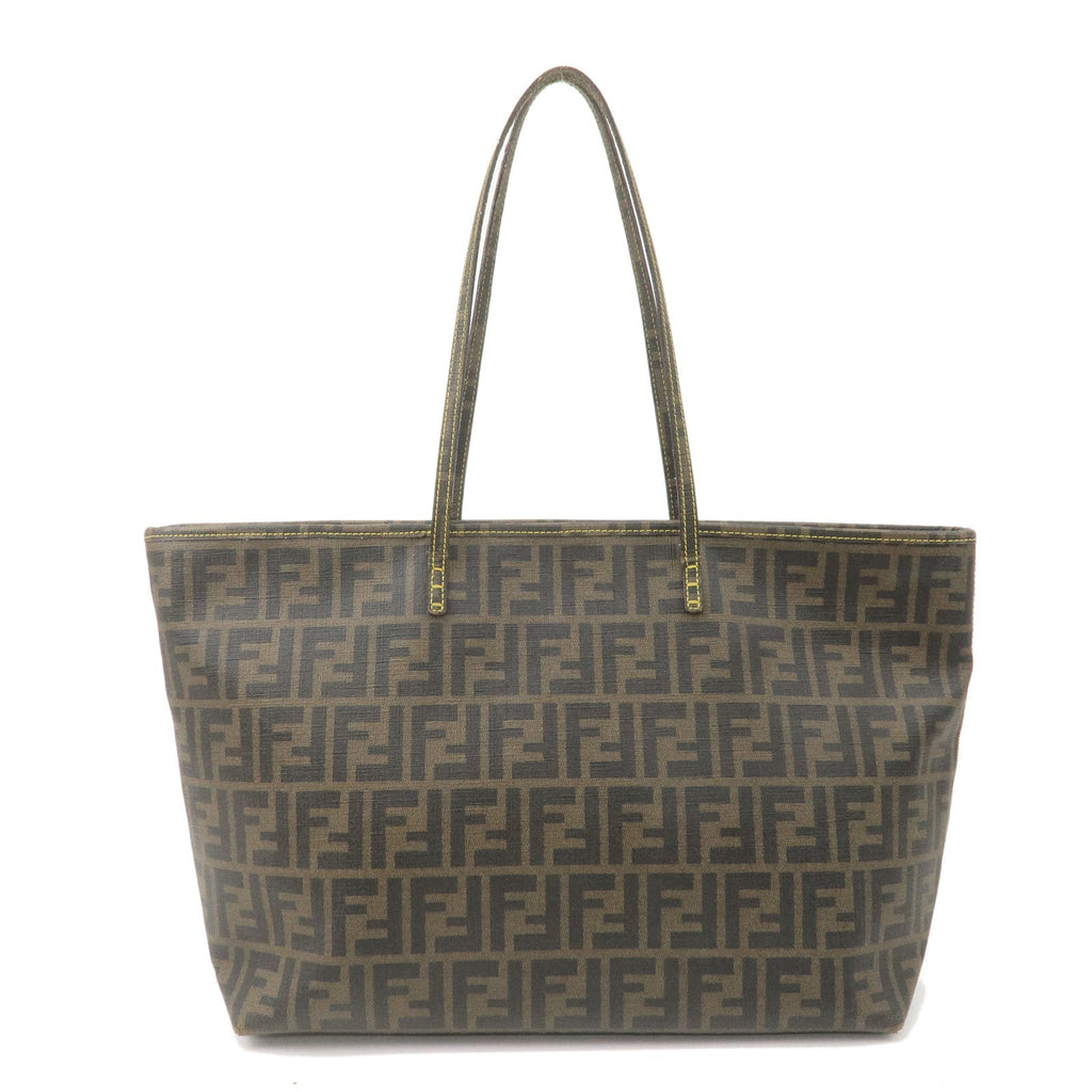 FENDI Zucca PVC Tote Bag Khaki Black Yellow 8BH185