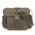 Prada Logo Nylon Leather Shoulder Bag Crossbody Bag Khaki