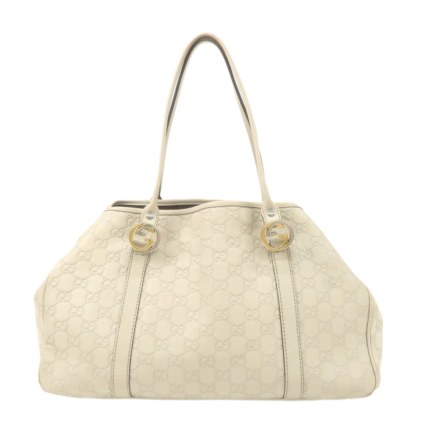 GUCCI GG Twins Guccissima Leather Tote Bag Beige 232957