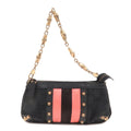 GUCCI Sherry Bamboo GG Canvas Leather Chain Bag Black 129423
