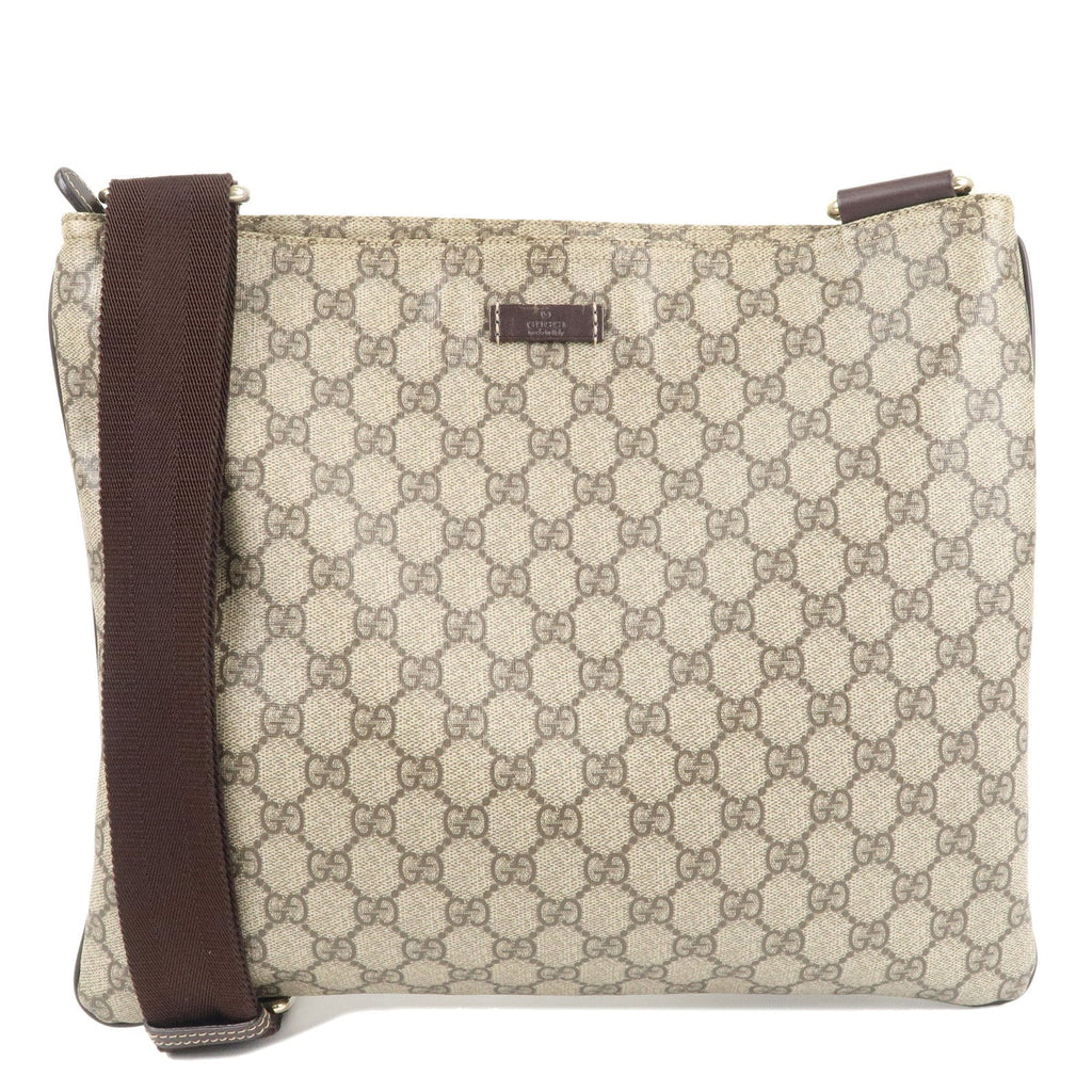 GUCCI GG Supreme Leather Shoulder Bag Beige Brown 201446