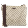 GUCCI GG Supreme Leather Shoulder Bag Beige Brown 201446