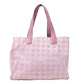 CHANEL New Travel Line Nylon Jacquard Leather Tote Bag MM A15991