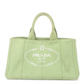 Prada Canapa Canvas Tote Bag Hand Bag Green B1877B