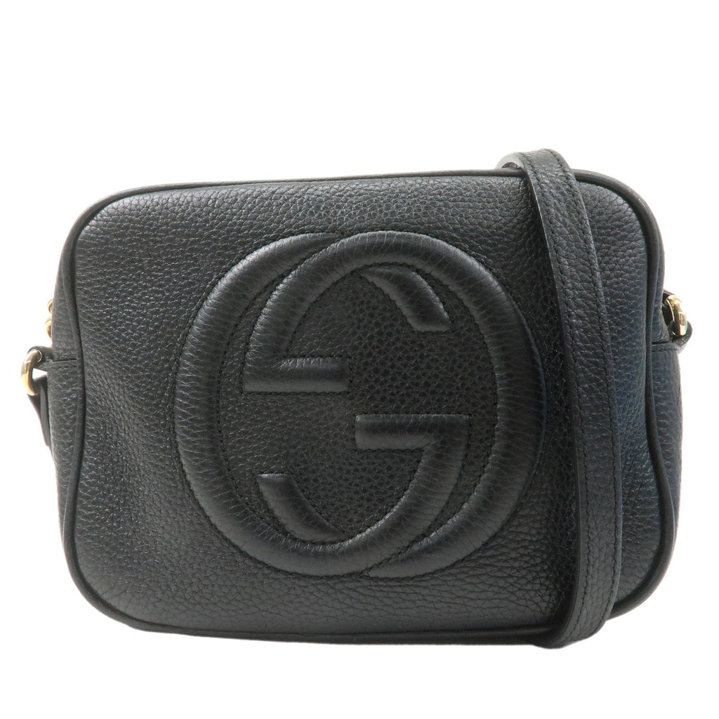 GUCCI SOHO Leather Small Disco Shoulder Bag Black 308364