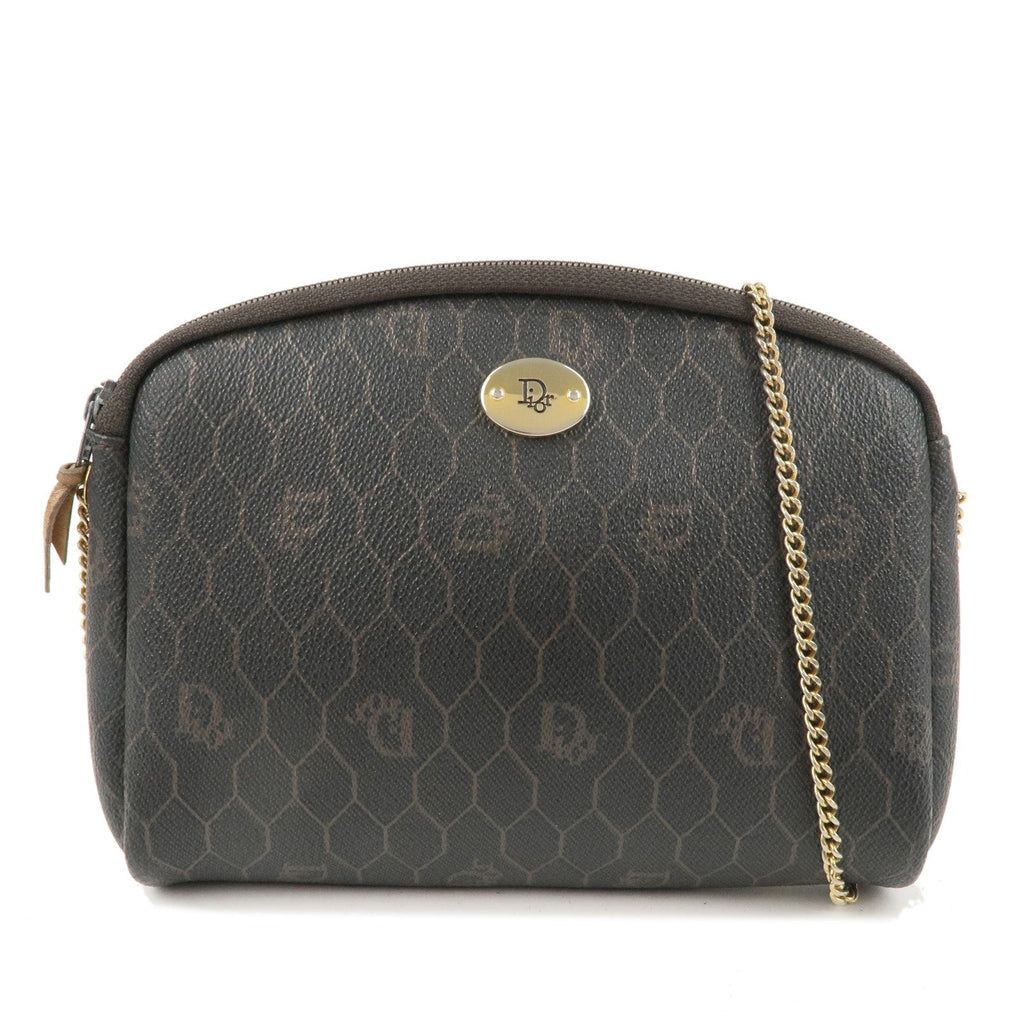 Christian Dior Honeycomb PVC Chain Shoulder Bag Black