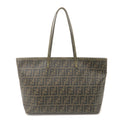 FENDI Zucca PVC Tote Bag Khaki Black Yellow 8BH185