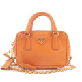 Prada Logo Leather Chain 2Way Bag Shoulder Bag Orenge BL0705