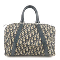 Christian Dior Trotter Canvas Leather Boston Bag Navy