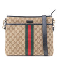 GUCCI Sherry GG Canvas Leather Shoulder Bag Beige Black 388926