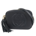 GUCCI SOHO Small Disco Leather Shoulder Bag Black 308364
