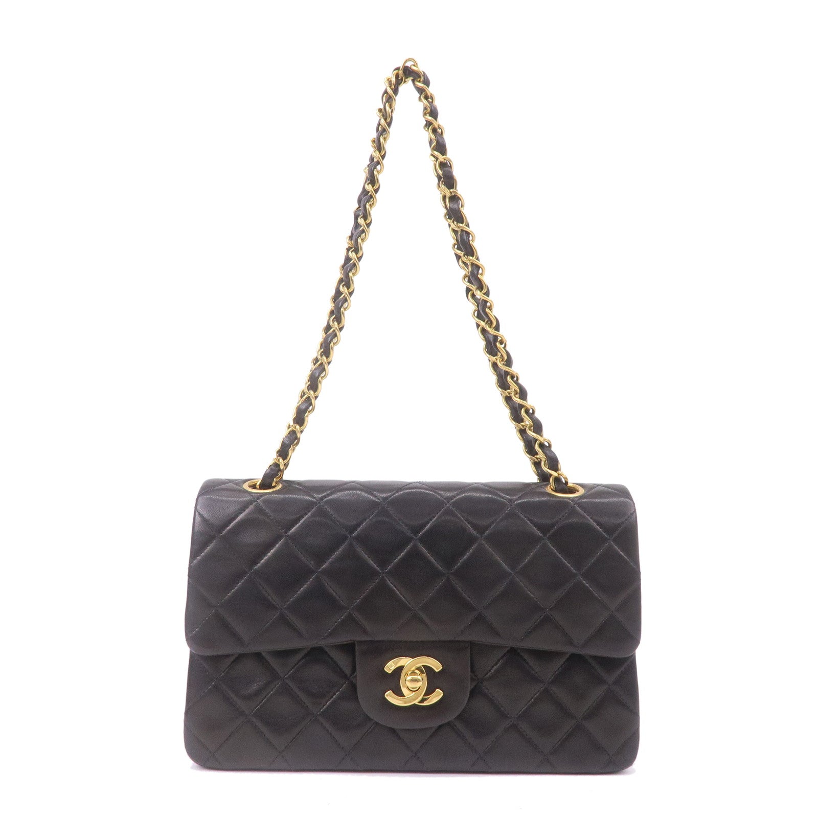 CHANEL Matelasse Lamb Skin 23 Double Flap Shoulder Bag A01113