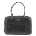 Prada Logo Saffiano Lux Leather Hand Bag Black BL0095