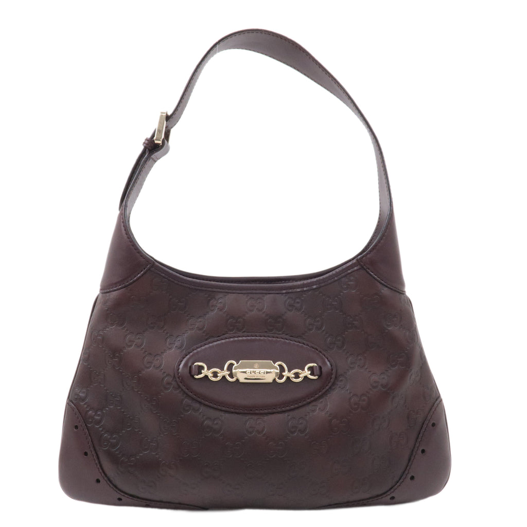 GUCCI Guccissima Leather Shoulder Bag Hand Bag Brown 145778