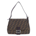 FENDI Zucca Mamma Baguette Canvas Leather Shoulder Bag 26325