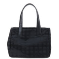 CHANEL New Travel Line Nylon Jacquard PM Tote Bag Black A20457