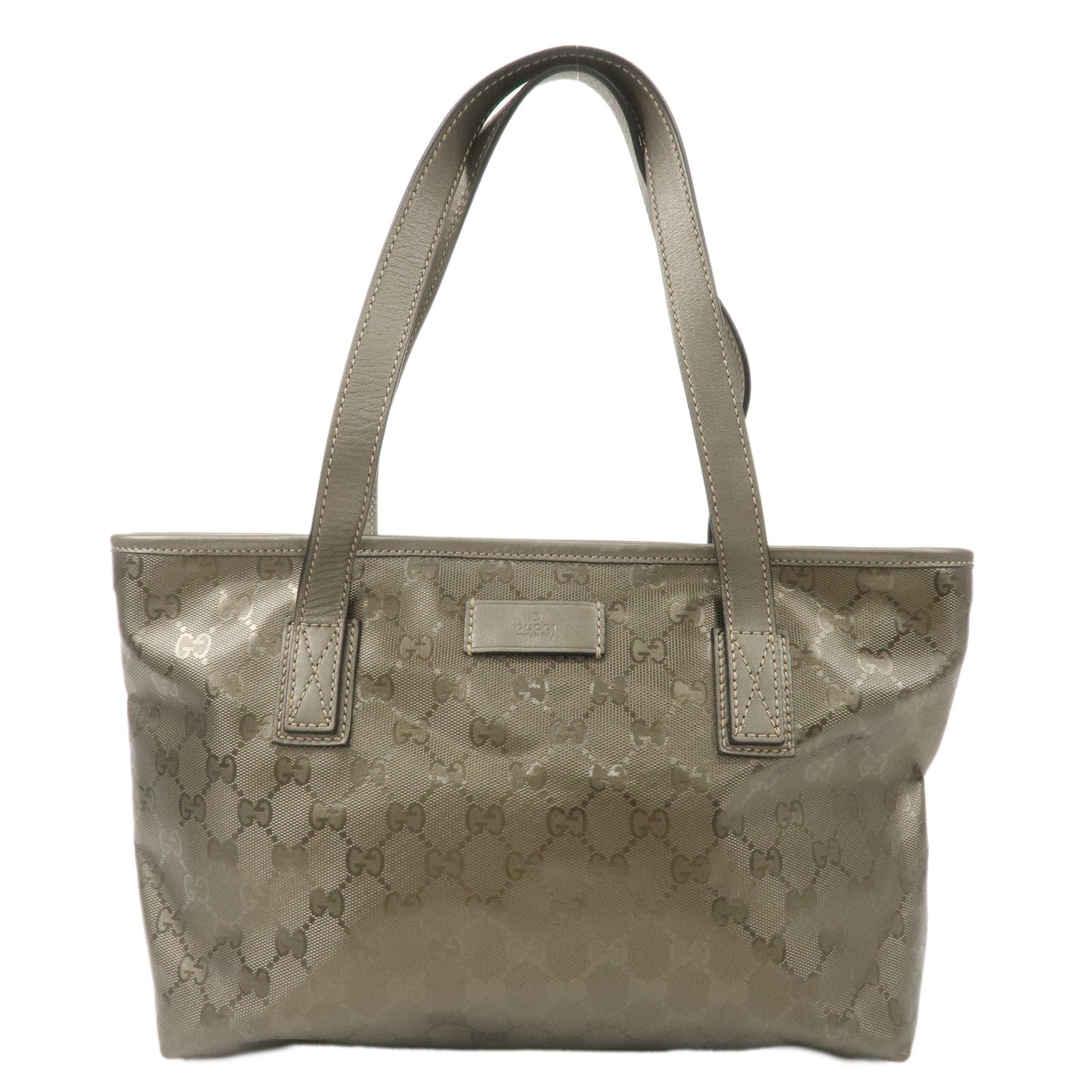 GUCCI GG Imprime PVC Leather Tote Bag Bronze 211138
