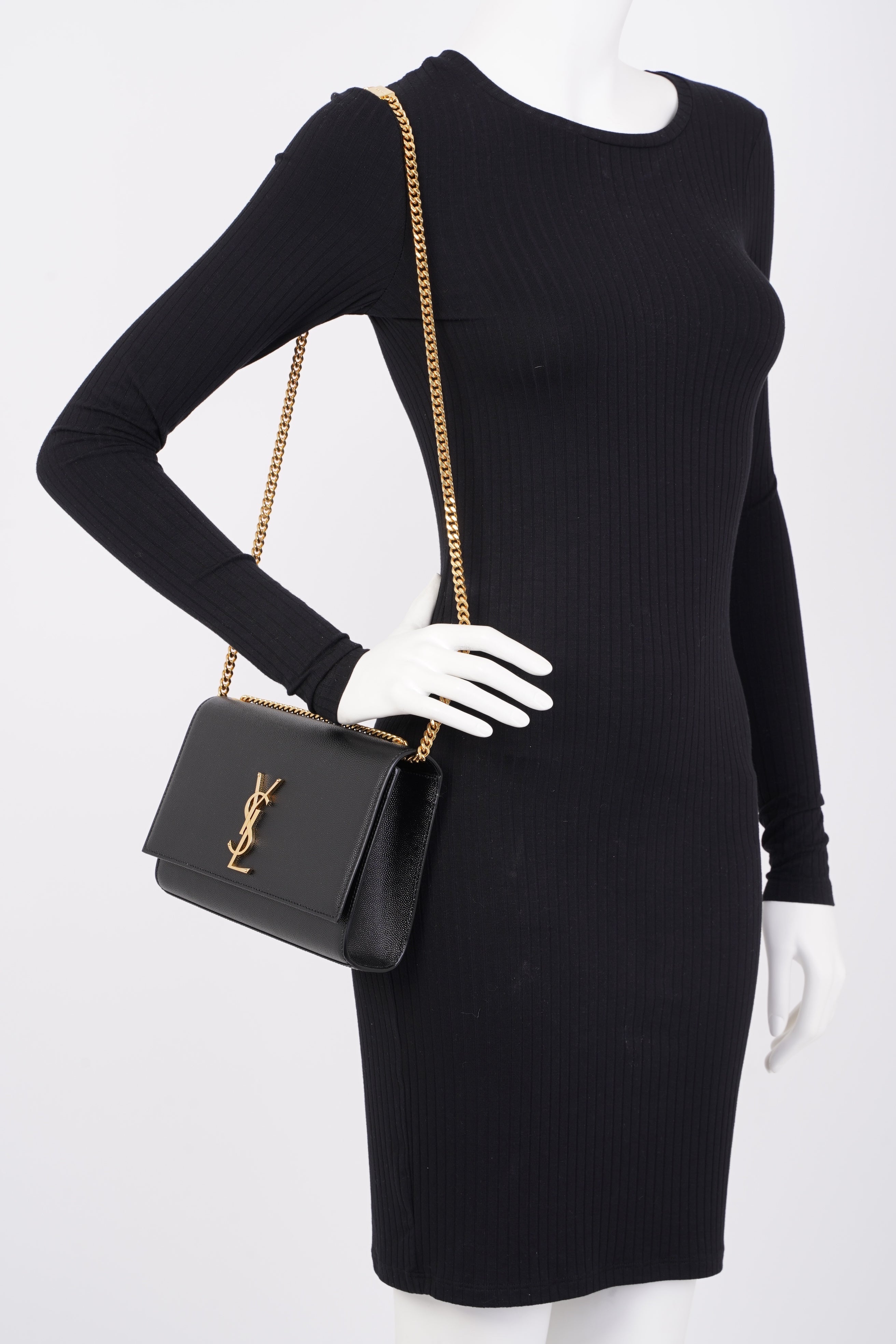 Saint Laurent Kate Black Leather Medium