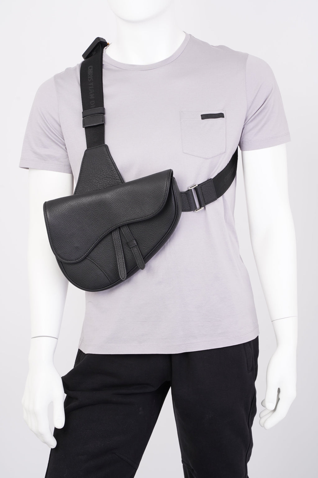 Christian Dior Saddle Black Grained Leather