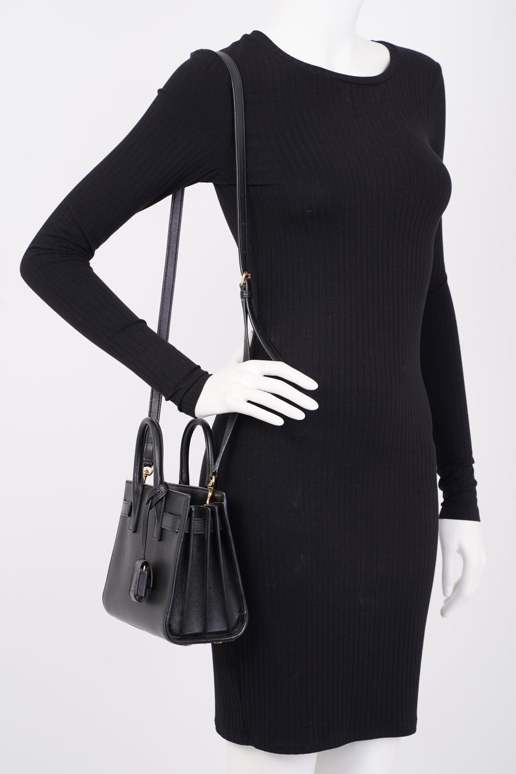 Saint Laurent Sac De Jour Black Calfskin Leather Nano
