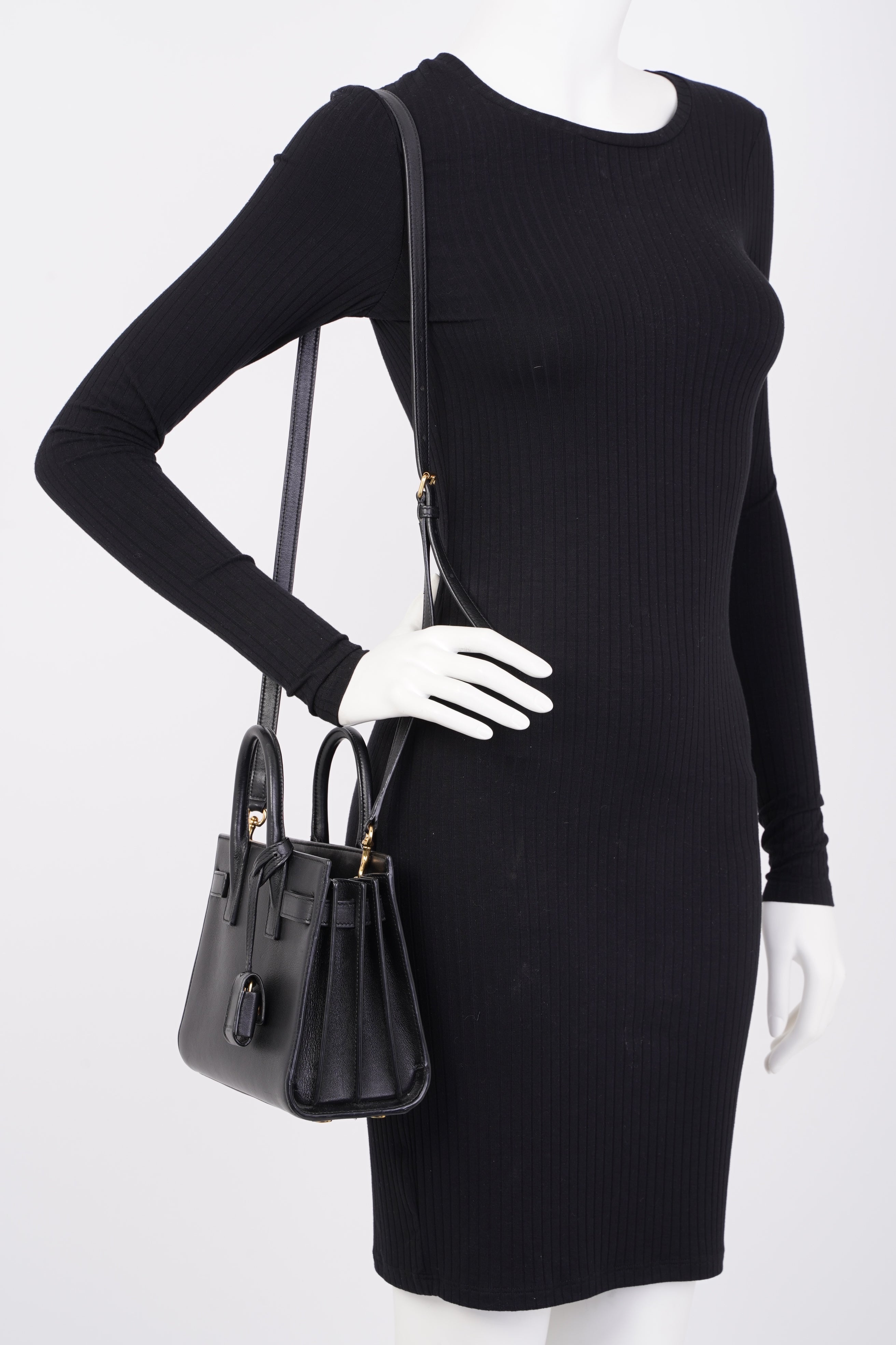 Saint Laurent Sac De Jour Black Calfskin Leather Nano