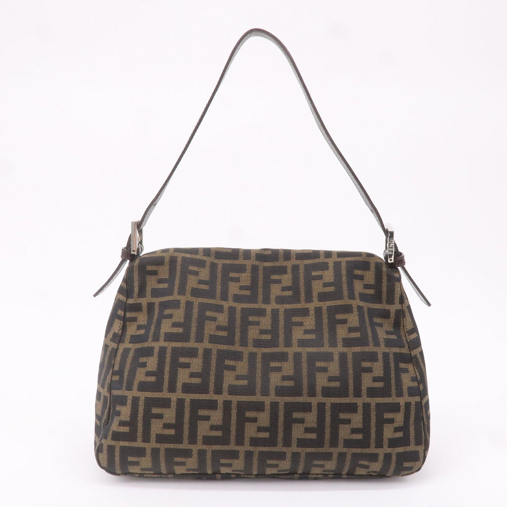 FENDI Mamma Baguette Zucca Canvas Leather Shoulder Bag 26325