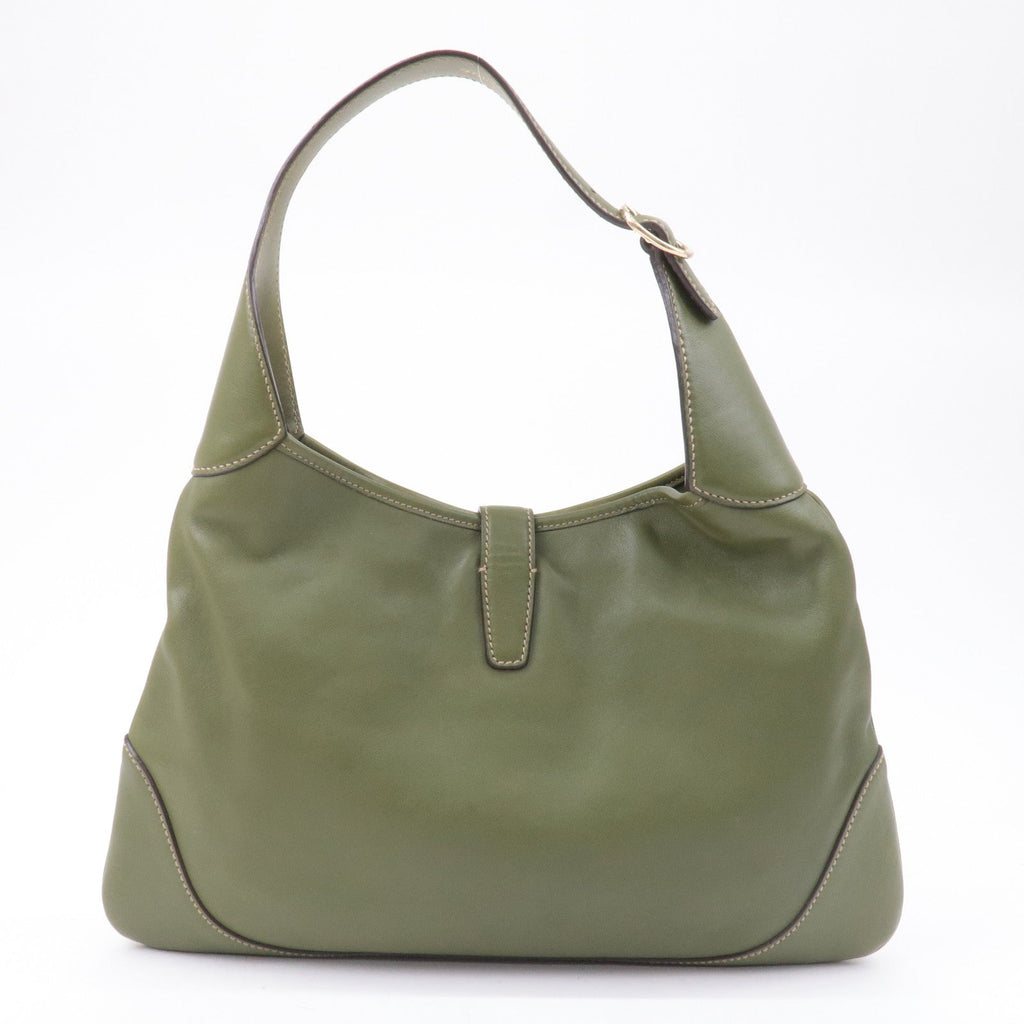 GUCCI Sherry Leather Shoulder Bag Hand Bag Green 153029
