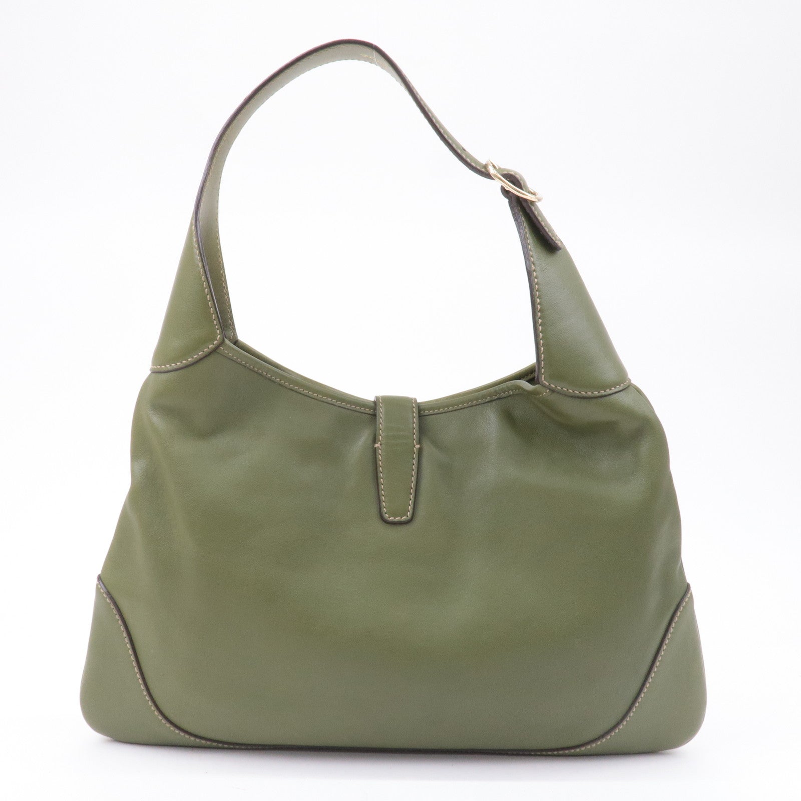 GUCCI Sherry Leather Shoulder Bag Hand Bag Green 153029