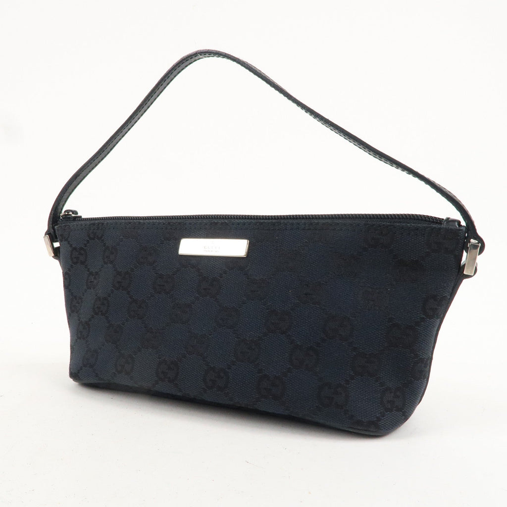 GUCCI Set of 2 Boat Bag GG Canvas Leather Pouch 07198 039.1103