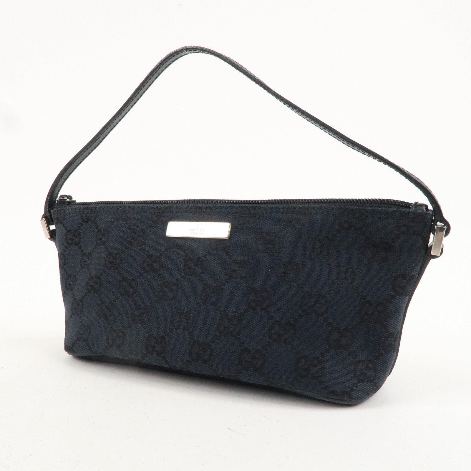 GUCCI Set of 2 Boat Bag GG Canvas Leather Pouch 07198 039.1103