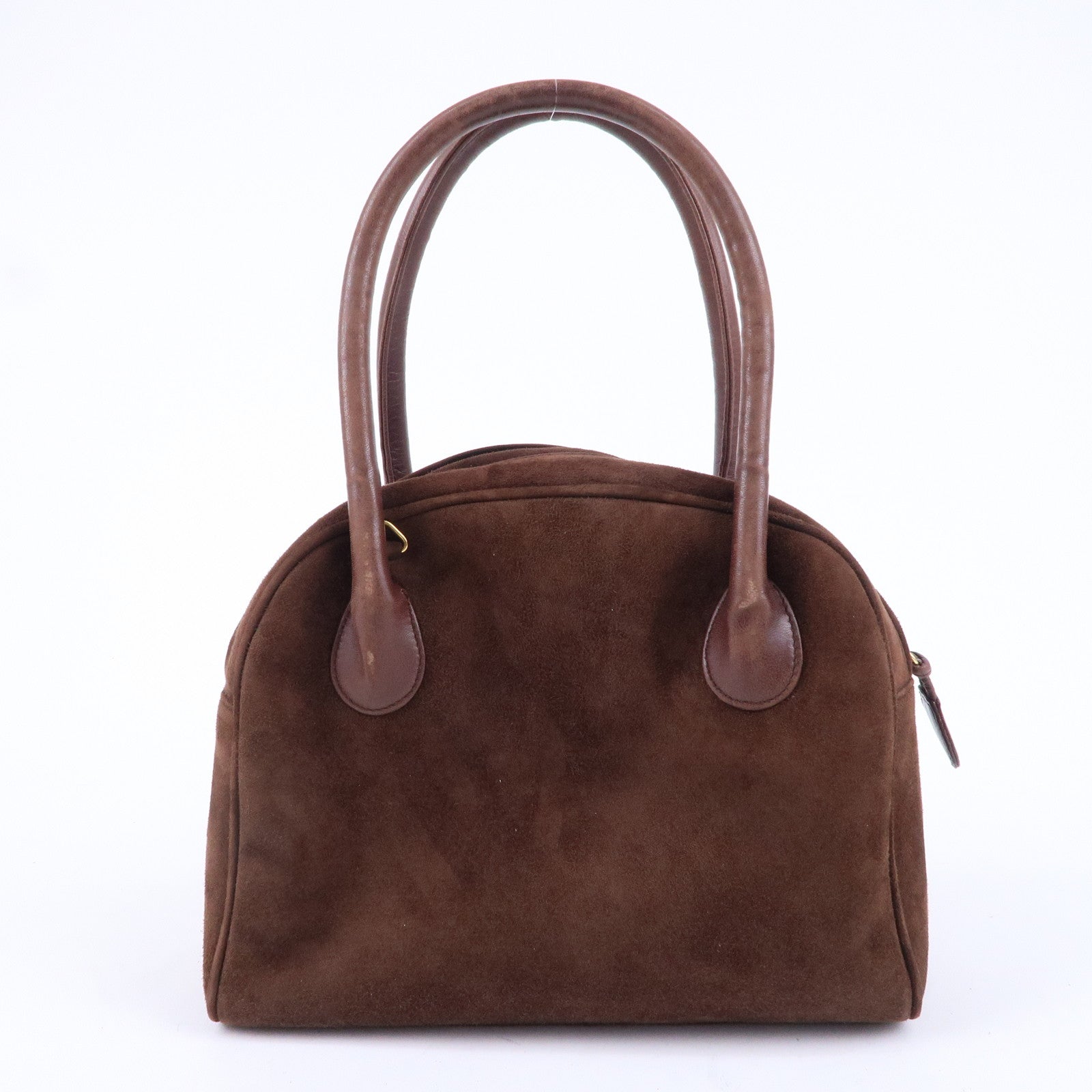 Christian Dior Cannage Suede Leather Hand Bag Brown