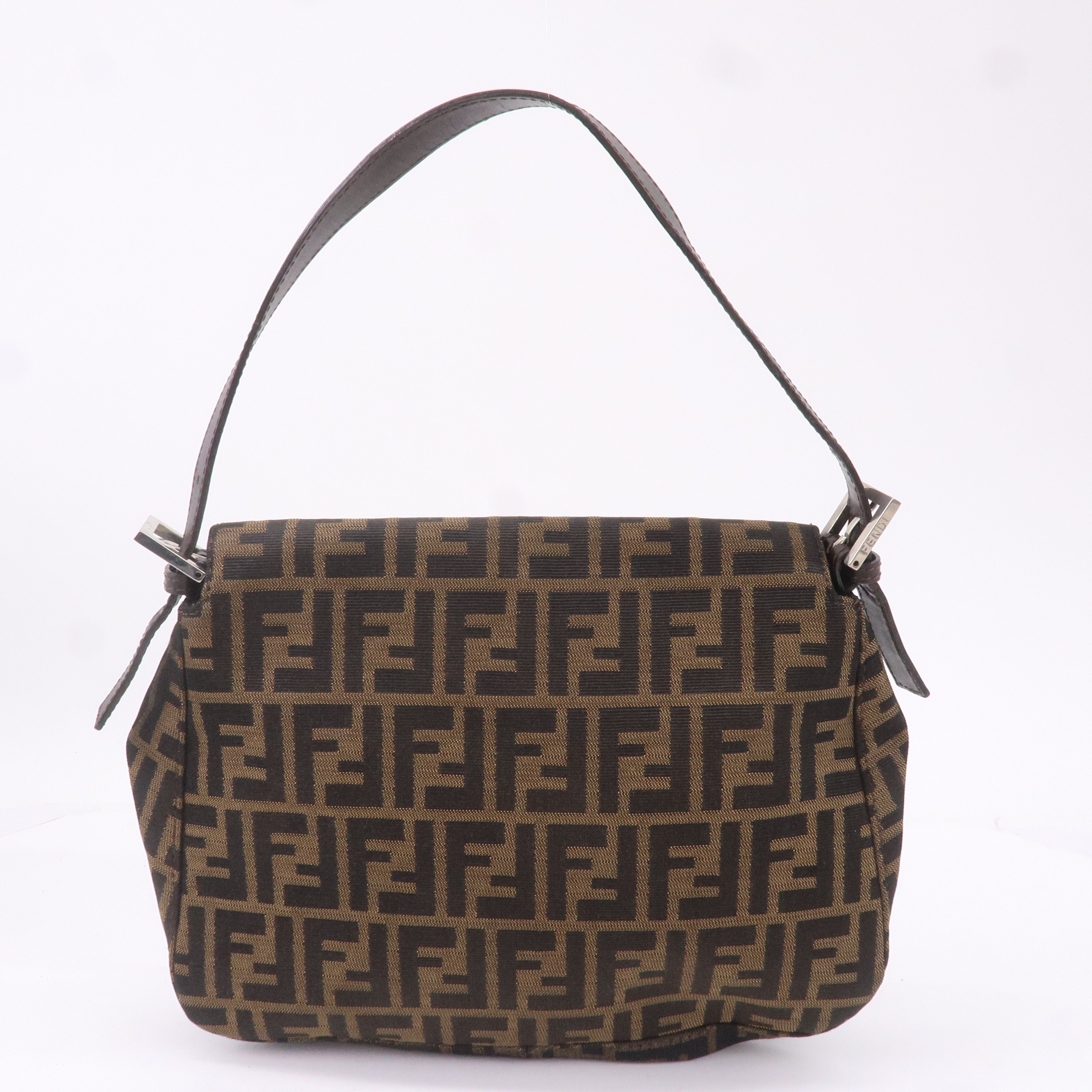 FENDI Zucca Canvas Leather Shoulder Bag 26325