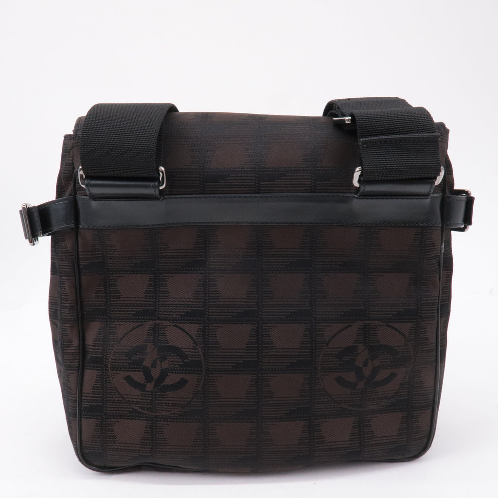 CHANEL New Travel Line Nylon Jacquard Leather Shoulder Bag A29347