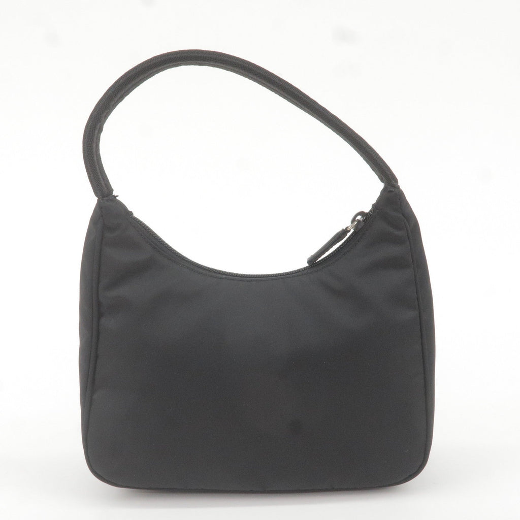Prada Logo Nylon Hand Bag Pouch Purse NERO Black