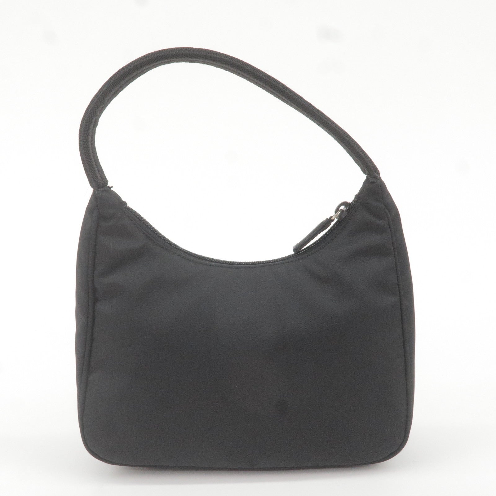 Prada Logo Nylon Hand Bag Pouch Purse NERO Black