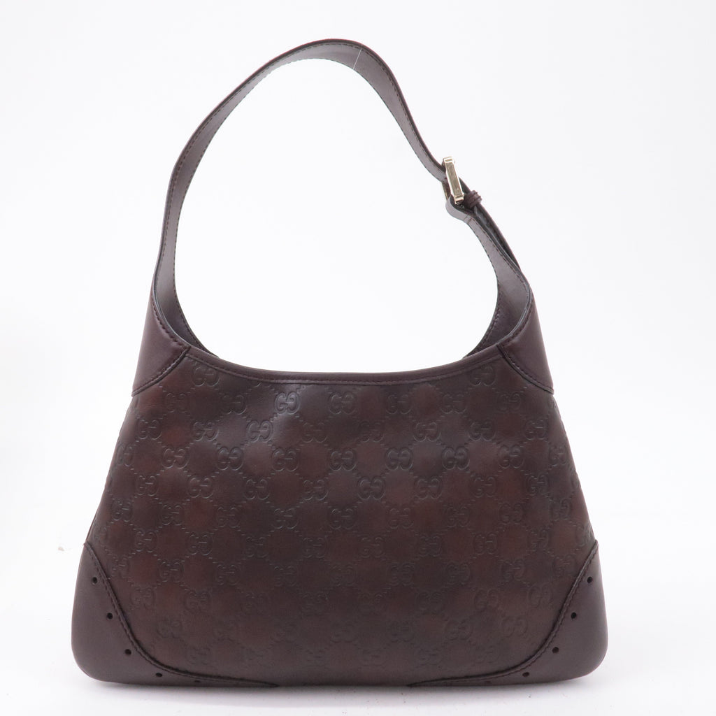 GUCCI Guccissima Leather Shoulder Bag Hand Bag Brown 145778