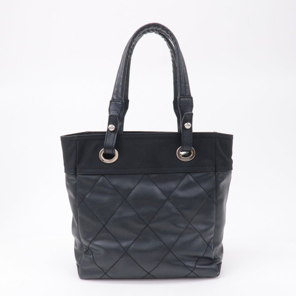 CHANEL Paris Biarritz Coated Canvas Leather Tote Bag PM A34208