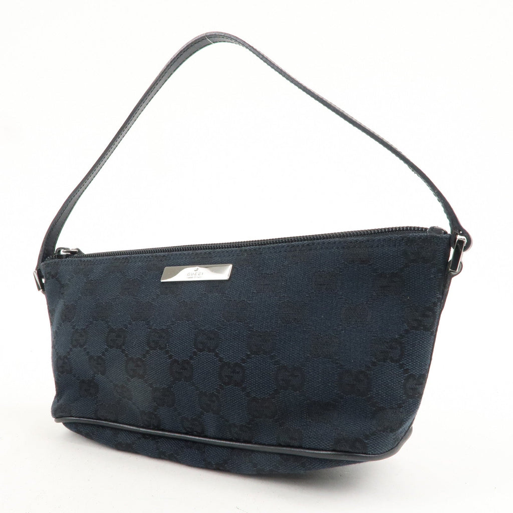 GUCCI Set of 2 Boat Bag GG Canvas Leather Hand Bag 07198
