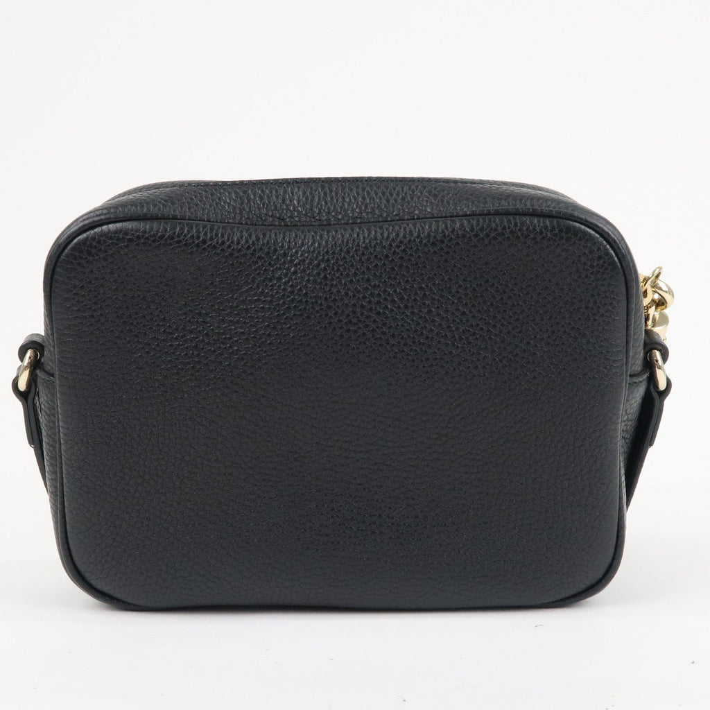 GUCCI SOHO Small Disco Leather Shoulder Bag Black 308364