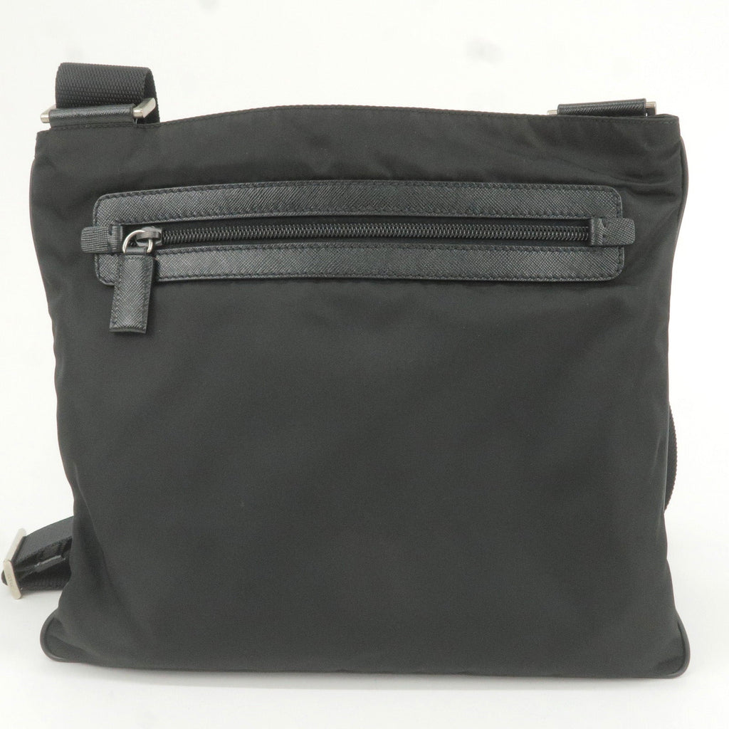 Prada Nylon Leather Shoulder Bag Crossbody Bag NERO Black