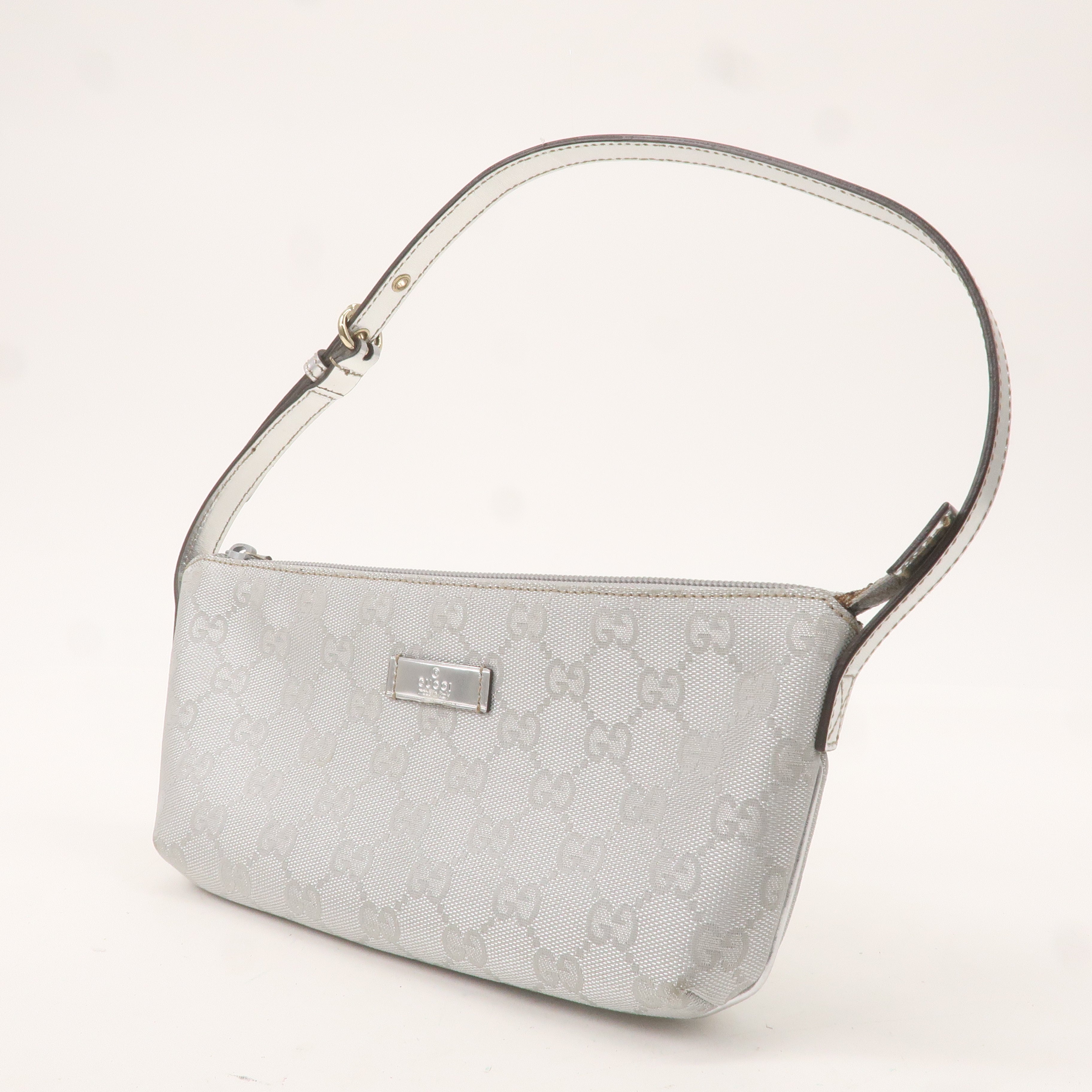 GUCCI Boat Bag Set of 2 GG Canvas Leather Hand Bag 07198 190393