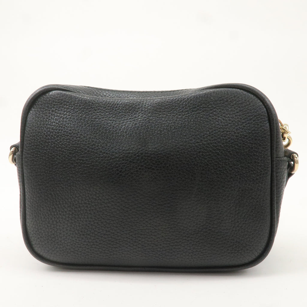 GUCCI SOHO Leather Small Disco Shoulder Bag Black 308364
