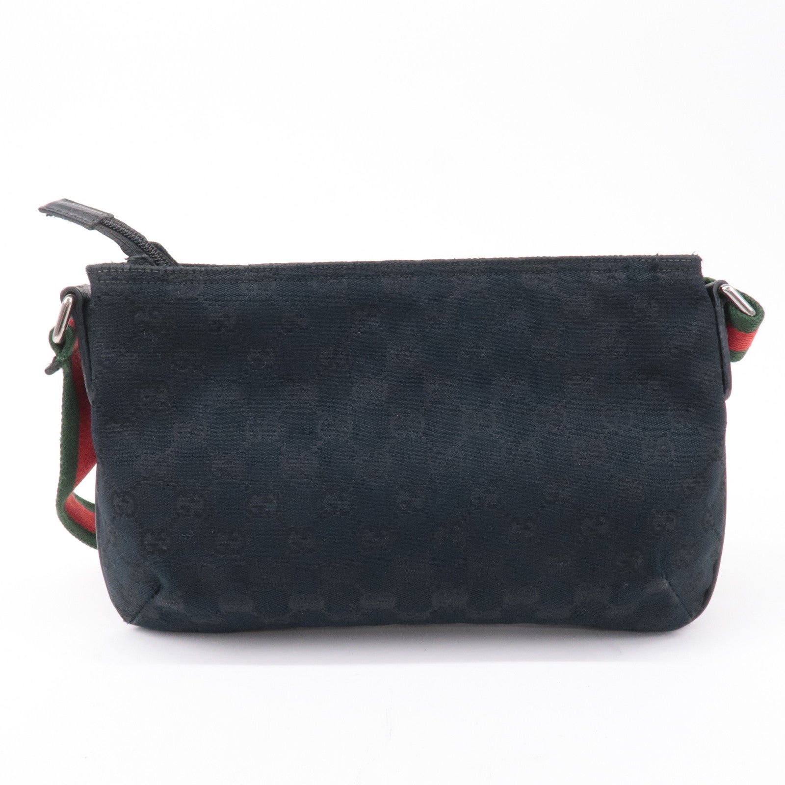 GUCCI Sherry GG Canvas Leather Shoulder Bag Black 189749