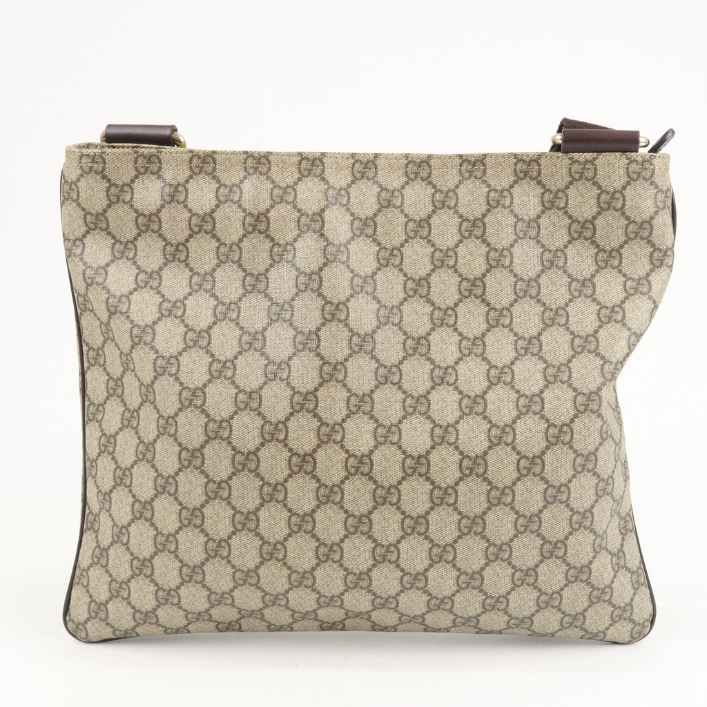GUCCI GG Supreme Leather Shoulder Bag Beige Brown 201446